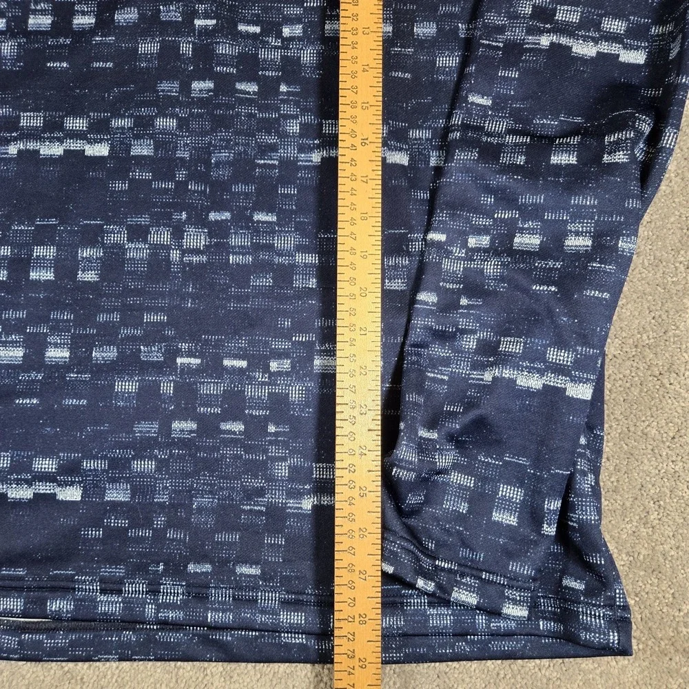 Adidas 1/4 Zip Sweatshirt Mens XL Navy Blue Geometric Print Pullover